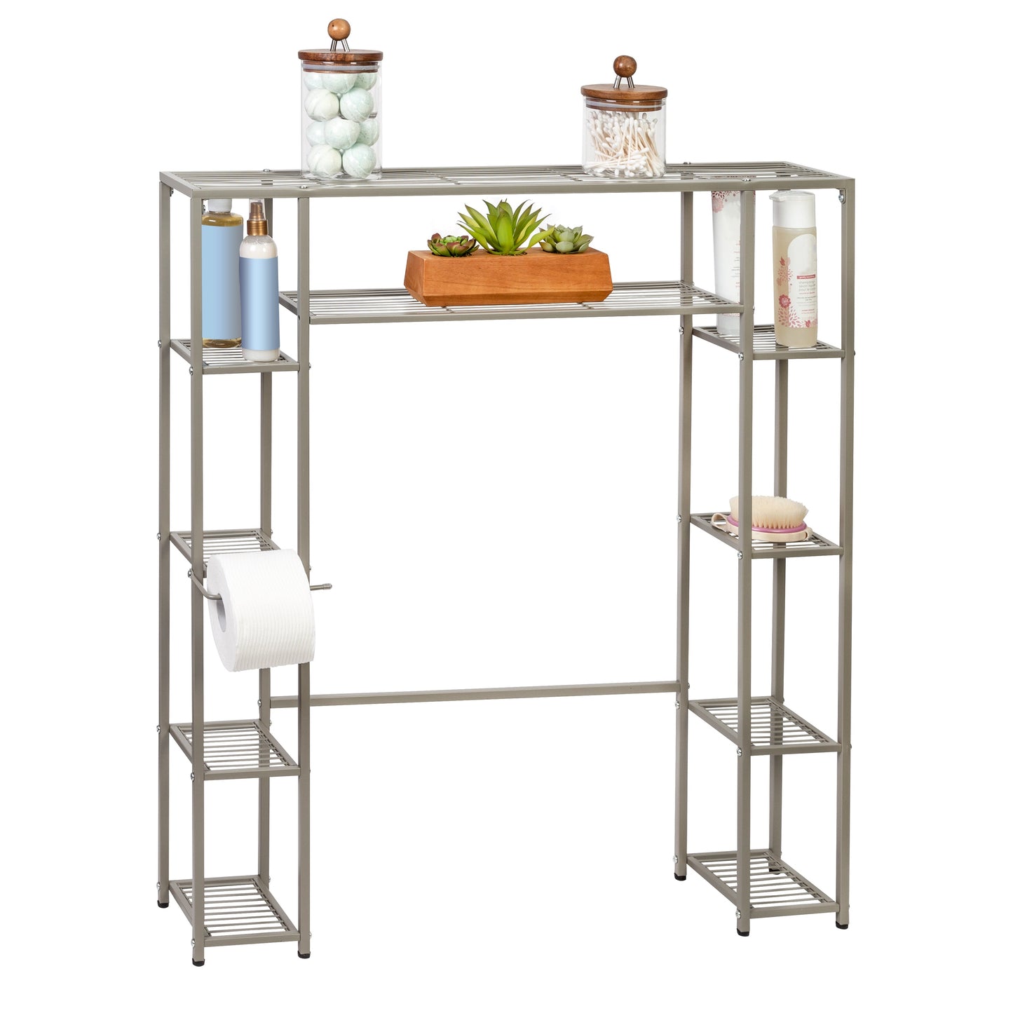 Satin Nickel 10-Shelf Over-the-Toilet Space Saver