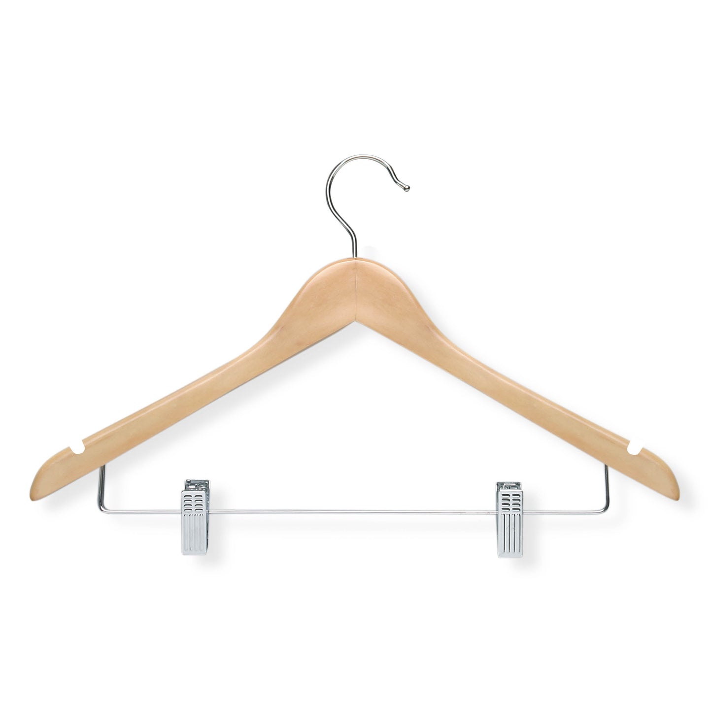 Maple Finish Wood Clip Suit Hangers (12-Pack)