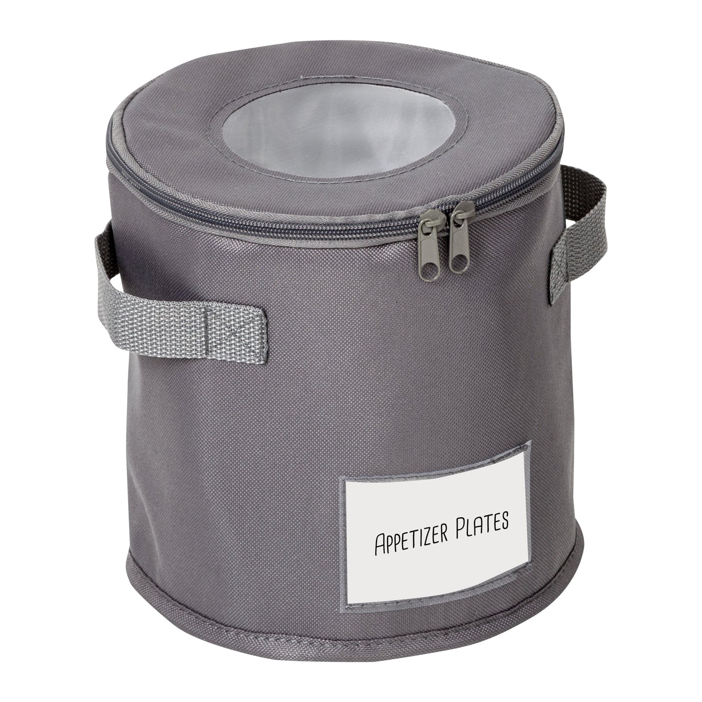 Gray 8-Inch Round Dinnerware Storage Box