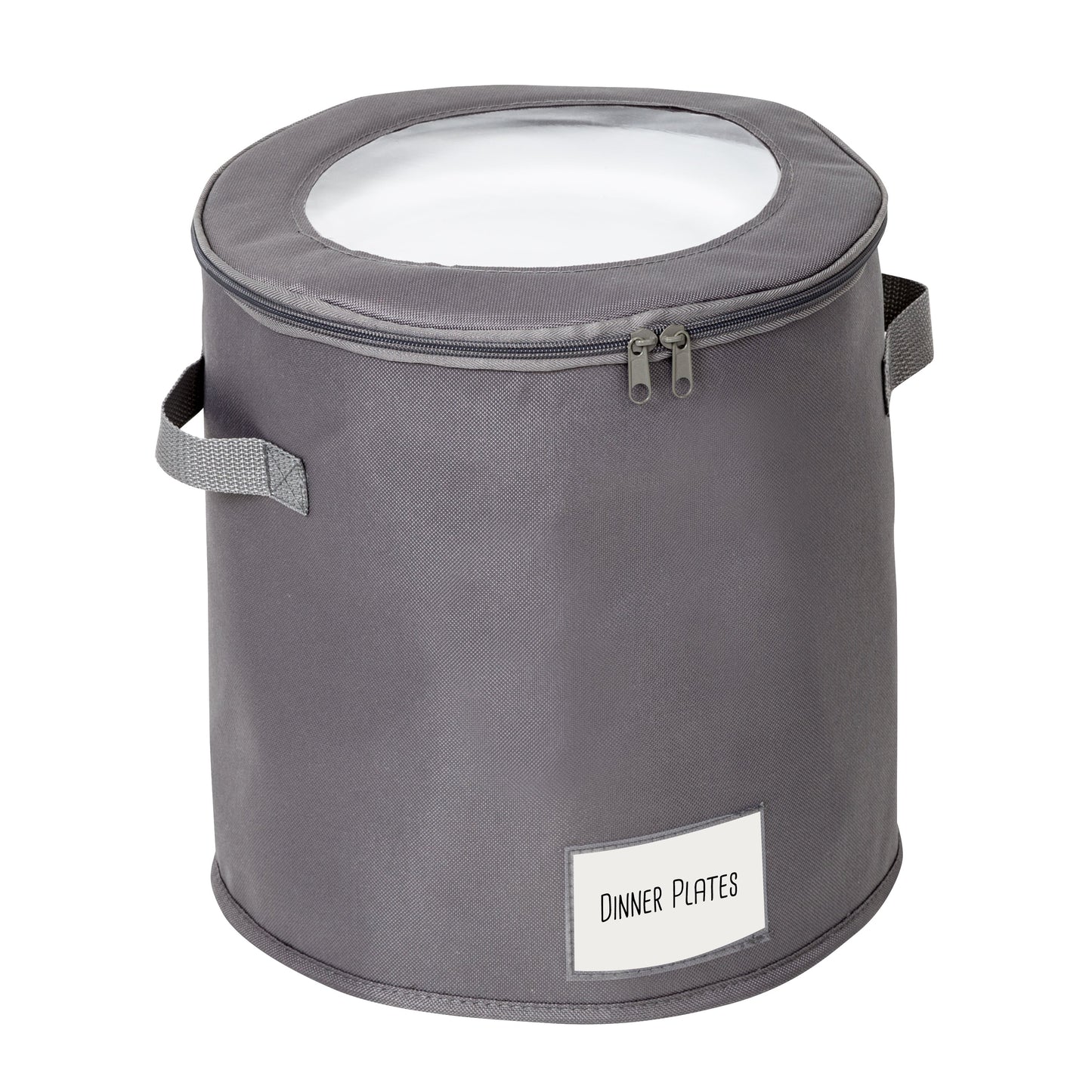 Gray 12-Inch Round Dinnerware Storage Box