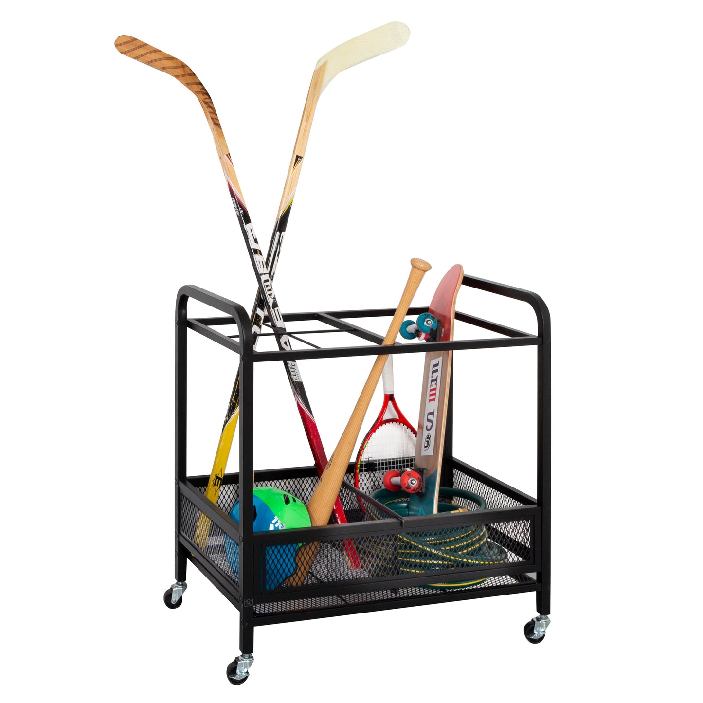 Black Steel Garage Multi-Purpose Rolling Storage Cart