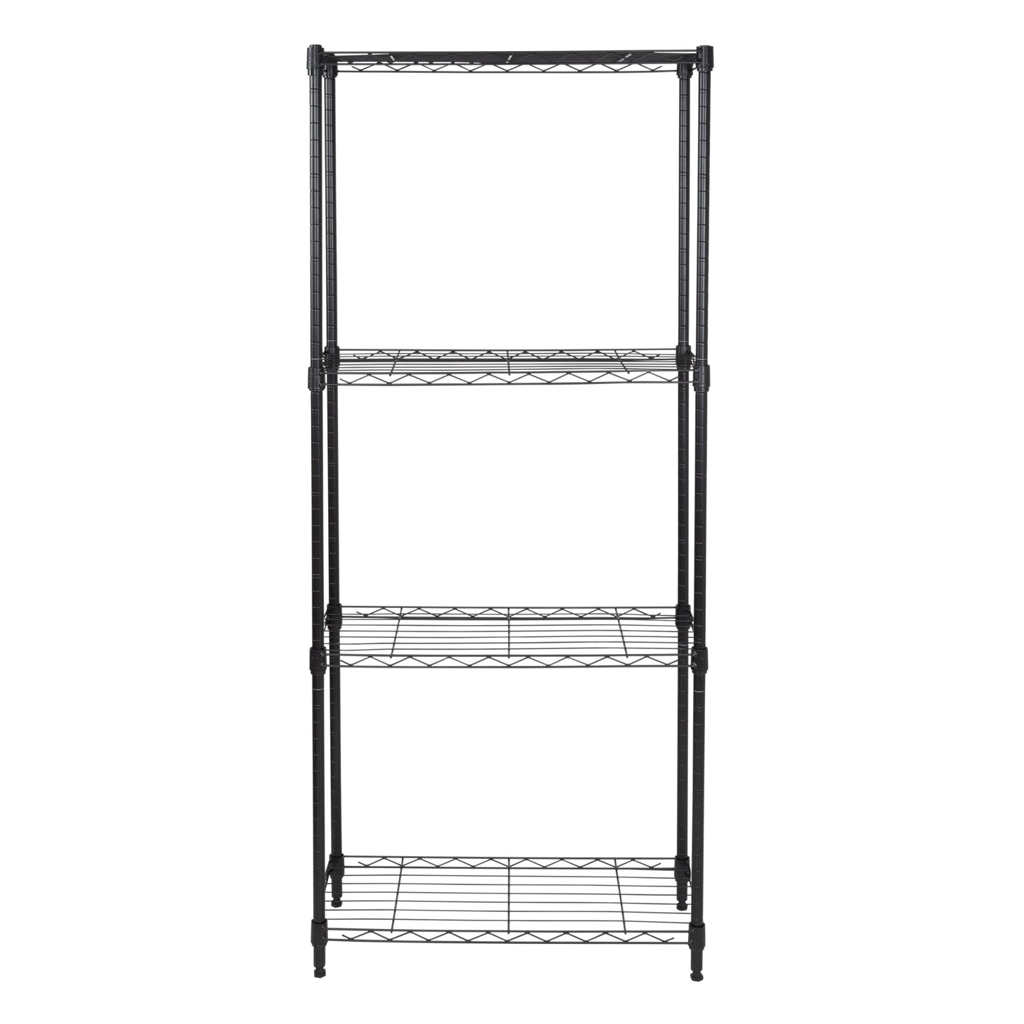 Black 4-Tier Slim Profile Shelving Unit