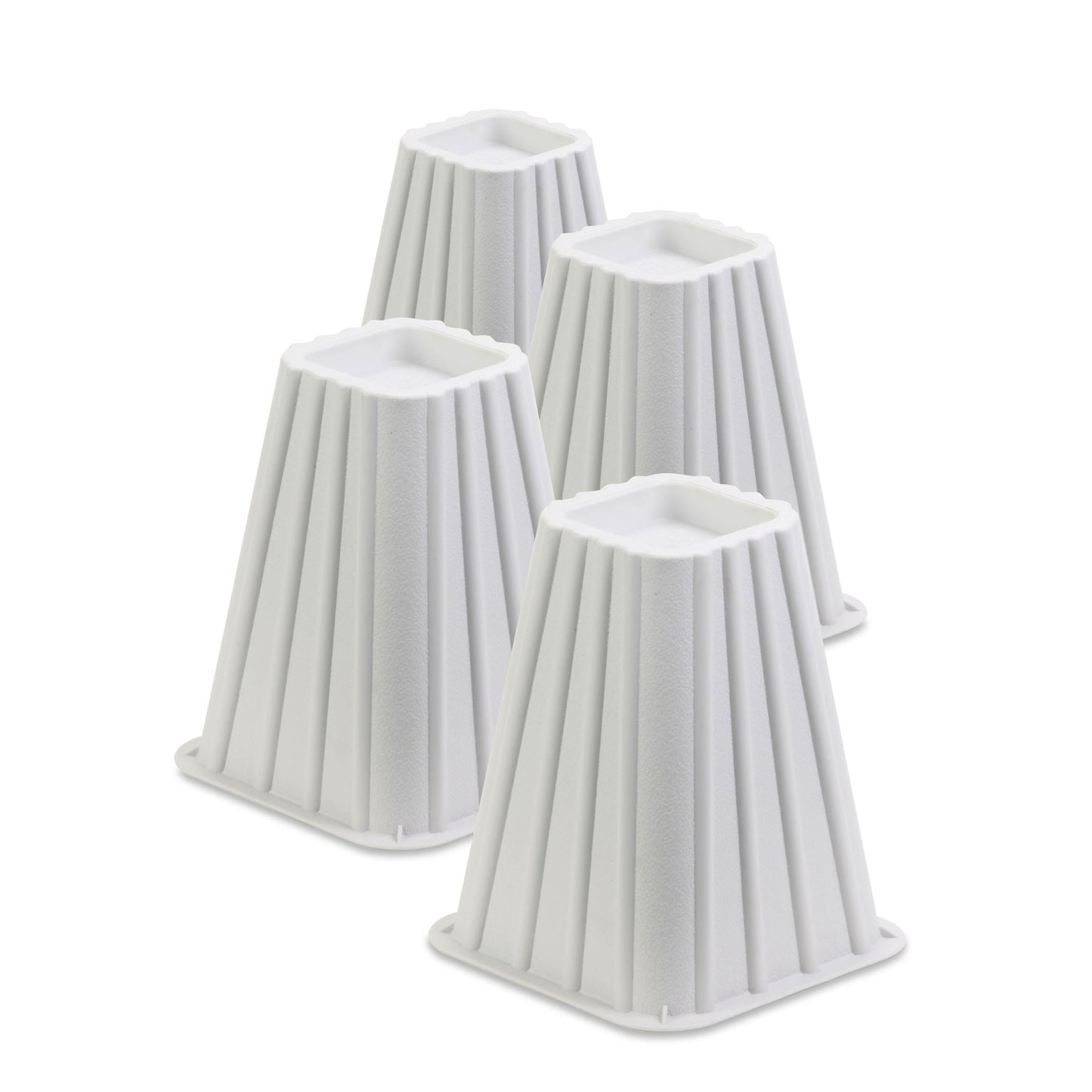 White 8-Inch Square Bed Risers (Set of 4)
