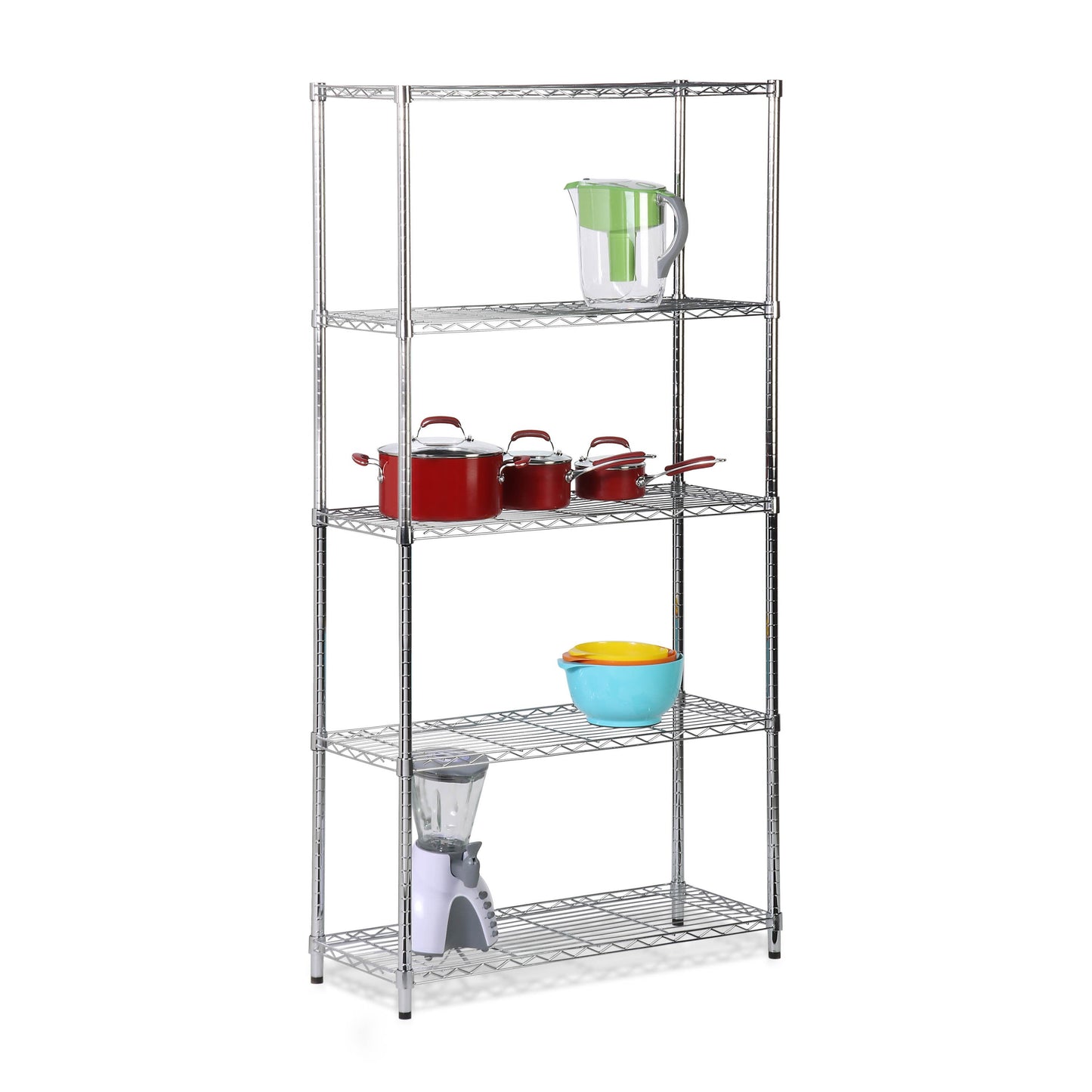 Chrome 5-Tier Heavy-Duty Shelving Unit With 200-lb Shelf Capacity