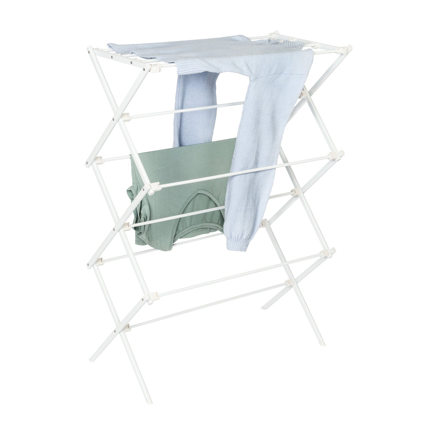 White 3-Tier Folding Clothes Drying Rack