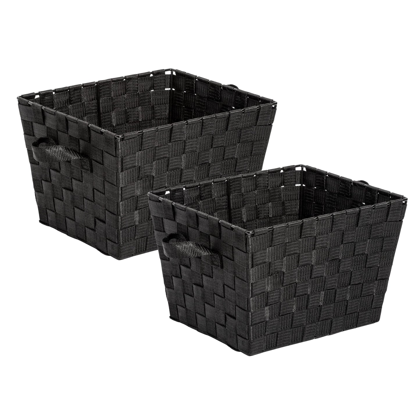 Black Woven Storage Bins with Handles (2-Pack)