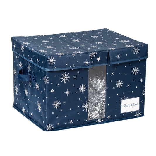 Blue Snowflake Holiday Storage Box