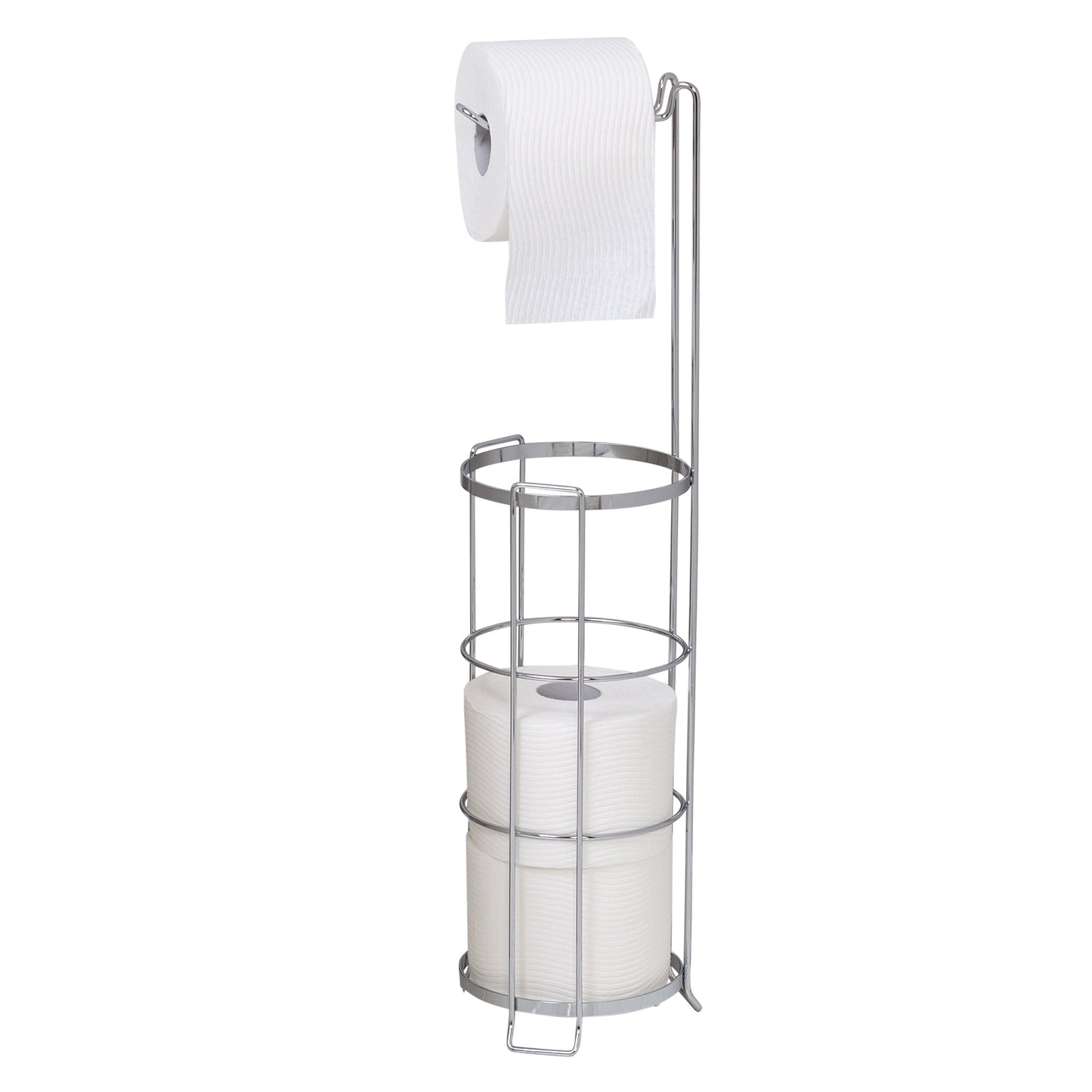Chrome Wire Freestanding Toilet Paper Holder and Dispenser