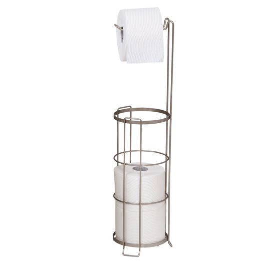 Satin Nickel Wire Freestanding Toilet Paper Holder and Dispenser