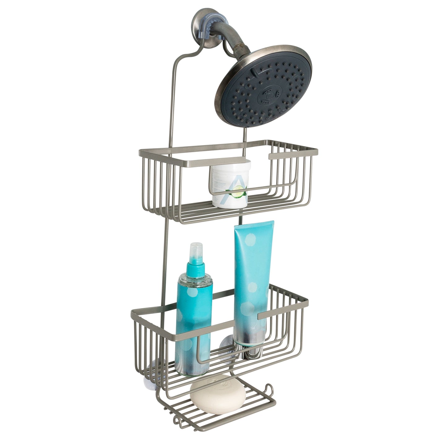 Satin Nickel 3-Tier Hanging Shower Caddy