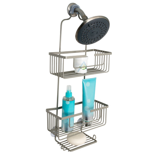 Satin Nickel 3-Tier Hanging Shower Caddy
