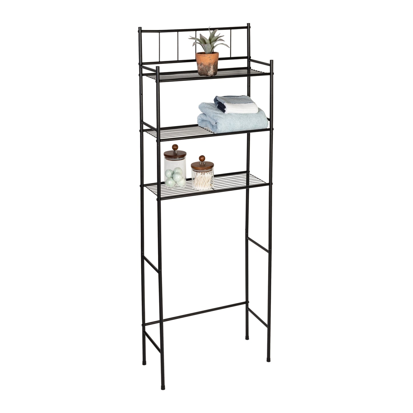 Black 3-Tier Over-The-Toilet Space Saver