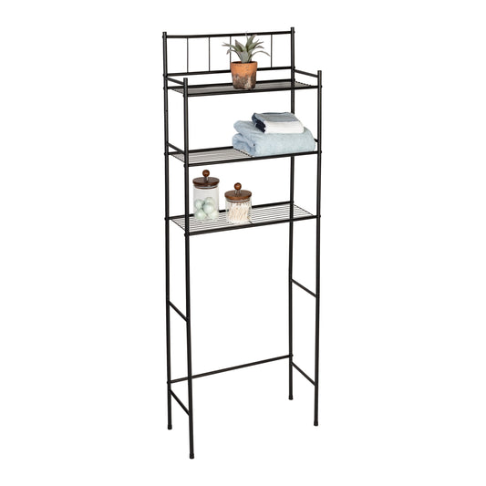 Black 3-Tier Over-The-Toilet Space Saver