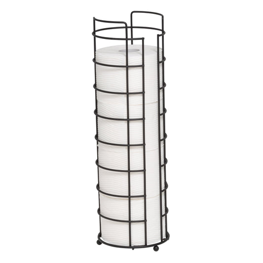 Black Wire Freestanding 4 Roll Toilet Paper Holder