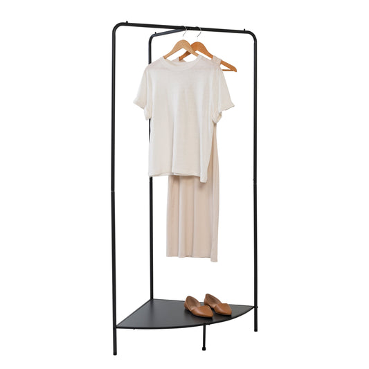 Black/Dark Gray Freestanding Corner Clothing Rack