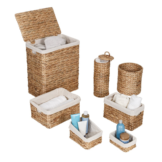 Natural Water Hyacinth 7-Piece Storage Basket Set