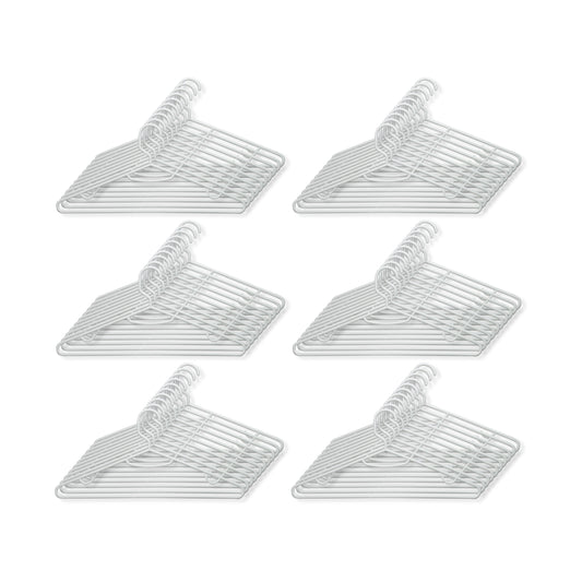 White Recycled Plastic Hangers with Hooks (60-Pack)