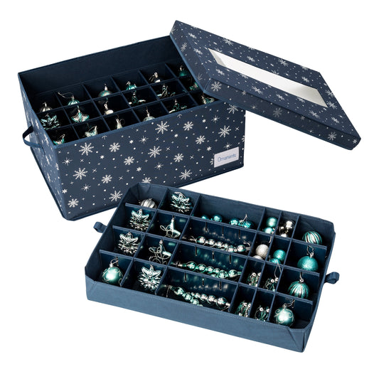 Navy Blue 72-Ornament Storage Box