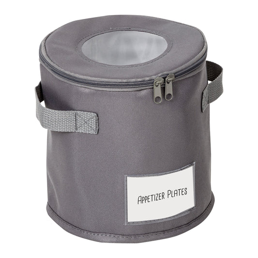 Gray 8-Inch Round Dinnerware Storage Box