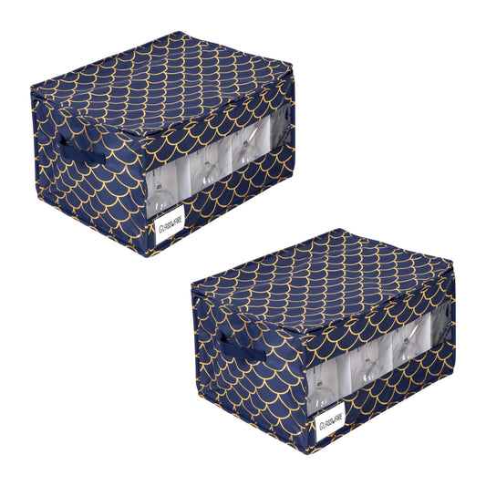 Navy/Gold Stemware Storage Boxes (2-Pack)