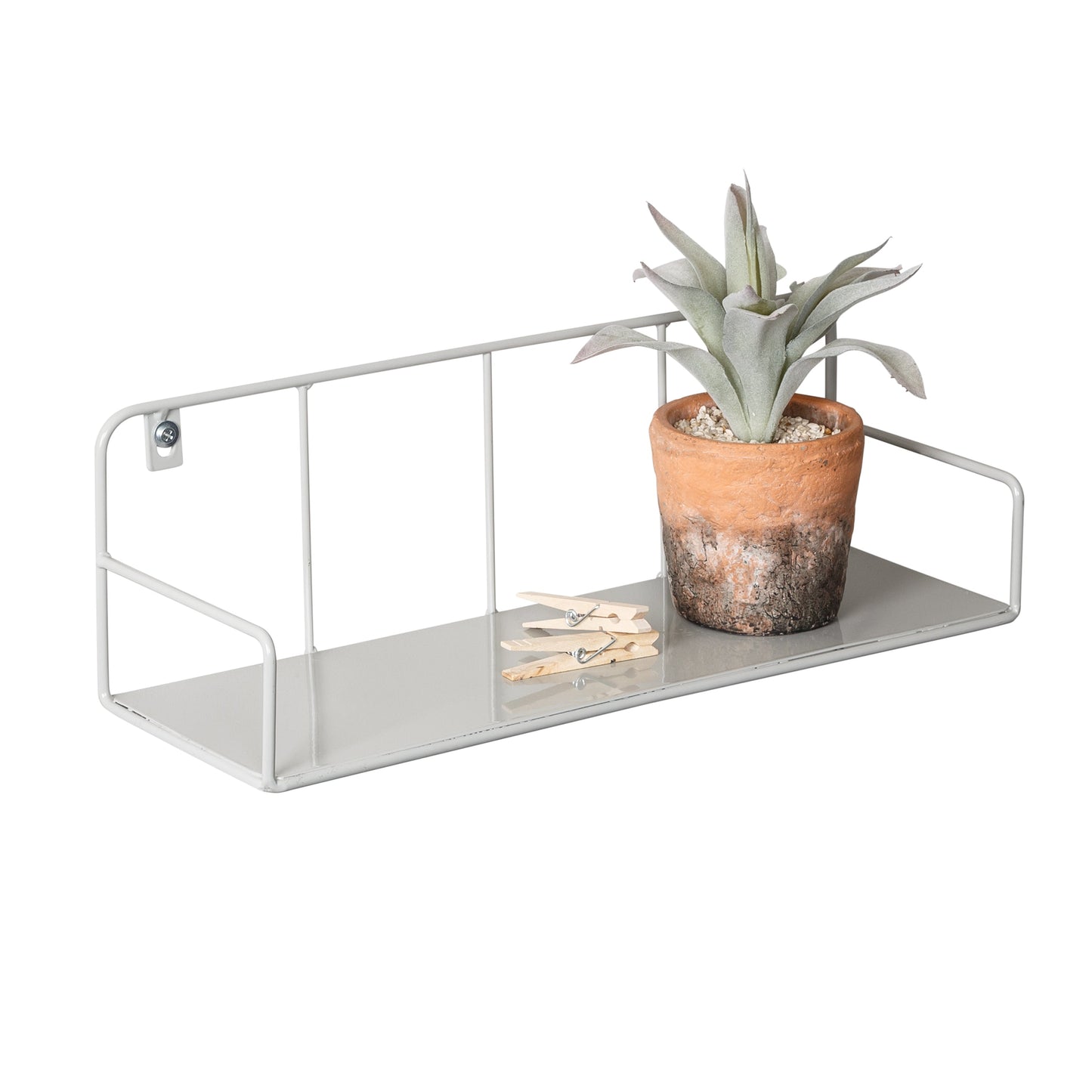 Gray Small Metal Floating Accent Shelf