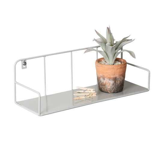 Gray Small Metal Floating Accent Shelf