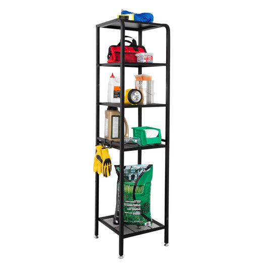Black 4-Tier Steel Garage Storage Shelving Unit