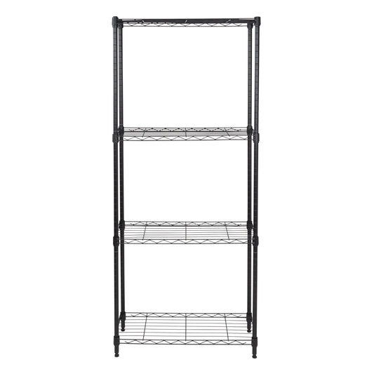 Black 4-Tier Slim Profile Shelving Unit