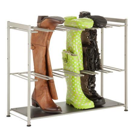 Silver Hanging Boot Storage and Drying Rack