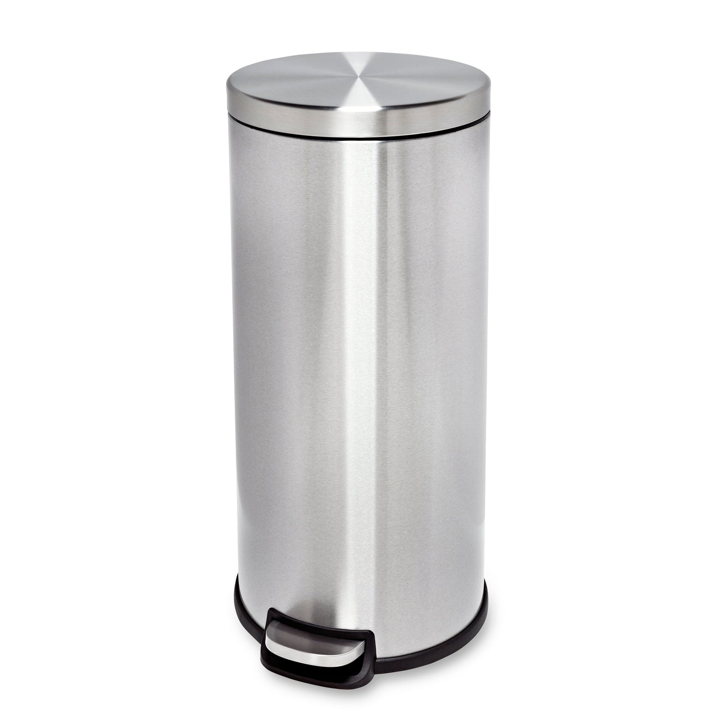 Silver 30L Round Stainless Steel Step Trash Can